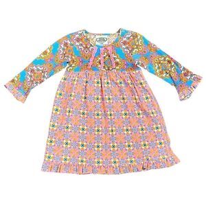 Flit & Flitter Floral Diamond Long Sleeve Dress 24 Months